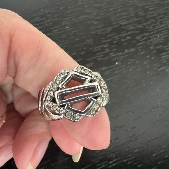 HarleyDavidson Jewelry Silver And Crystal Harley Davidson Logo